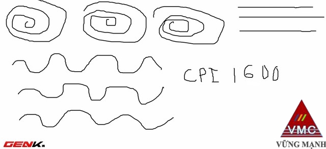 CPI 1600, mức tối đa của G7, các nét thẳng vẽ dễ hơn nhưng các đường uốn thì thô đi rất nhiều.